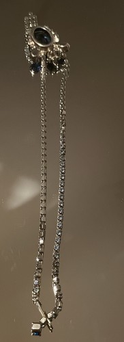 Stunning Vintage Art Deco Sapphire Blue & Light Blue Glass Rhinestone Necklace - Picture 15 of 16