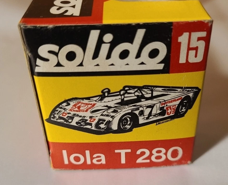 Vintage SOLIDO 15 YELLOW LOLA T 280 1/43 scale #7 RARE, CLEAN! - Image 3 of 4