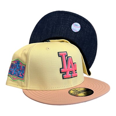 New Era Los Angeles Dodgers AWFUL Pack 59FIFTY Fitted Hat 2020 WS Patch 7 3/8