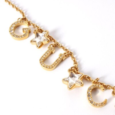 GUCCI Script Logo Star Necklace Gold | eBay