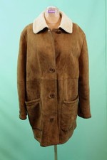 Schöner Damen Lammfell Mantel Gr 42/L braun echt Leder Zaren vintage shearling