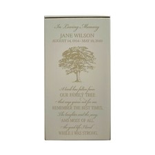 Custom Keepsake Urn Box for Human Ashes 4.5x4.5x9 -Limb Has Fallen Family Tree