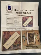 Ed Rommel cut auto booklet card #5/9 2018 Historic Autographs Strip Card