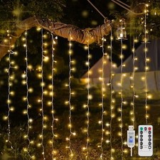 Curtain Lights for Bedroom, 200 Led Hanging String Lights Outdoor, Indoor