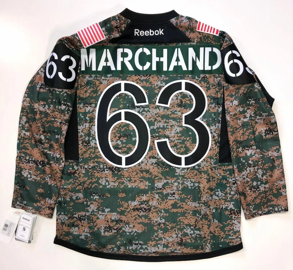 Adidas Brad Marchand Boston Bruins Men's Authentic Military Appreciation  Practice Jersey - Camo