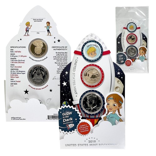 2019 United States Mint Rocketship Set with Proof Like Kennedy Half Dollar - Picture 3 of 4