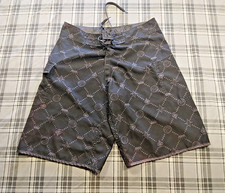 Ocean Current Mens Youth Snap Drawstring Closure Spades Crown Swim Trunks 32" W