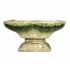 McCoy Grecian Planter #442 Rectangle Pedestal 24K Gold Green Vintage MCM