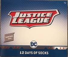 DC Justice League 12 Days of Socks Countdown, Advent - Kids Shoe Size 10-4