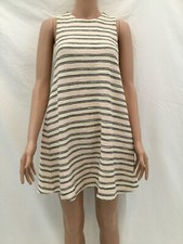 LOFT Striped Casual Shift Dress, Sz XS, Pink/Grey/Black/White Multicolor.
