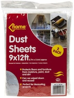 *2er PACK* 12 x 9 Fuß POLYETHYLEN STAUBTUCH ABDECKUNG ZUM SELBERMACHEN DEKORATEURE MALEN DEKORIEREN
