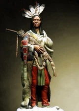 1/24 75mm Native American Chief Resin Model Historical Figurine Unassembled