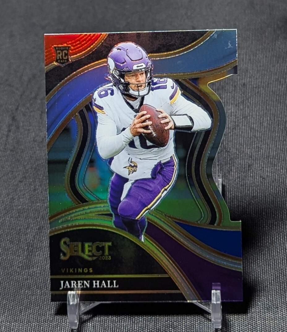 Jaren Hall Red Blue Prizm Die Cut Rookie RC 2023 Select Card #261 Vikings