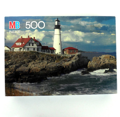 Milton Bradley 500 Piece Croxley Puzzle Portland Head Lighthouse Maine 4611-10