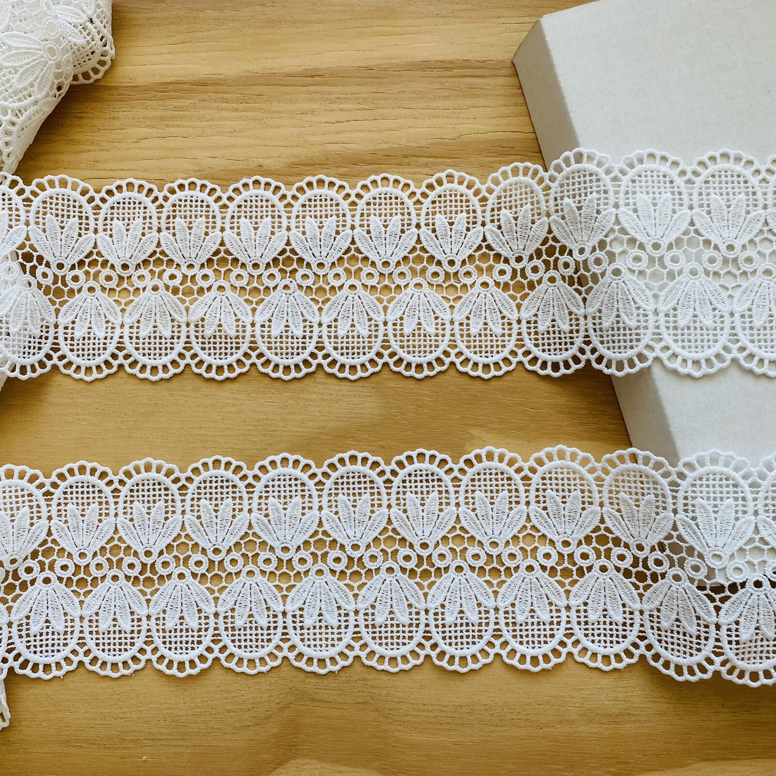 Sewing Edge Ribbon 2 Yds Bright White Embroidery Double-edged Lace Trim/Sewing/Craft ...