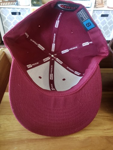 Mens Fitted Flat Fit Bill Solid Color Baseball Caps - Picture 6 of 8