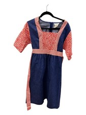 SEARS JR BAZAAR Denim  Calico Dress VINTAGE Size 11, Red, White  Blue