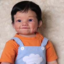 28in Lifelike Reborn Doll Rooted Short Hair Cloth Body Finished Toddler Boy Gift