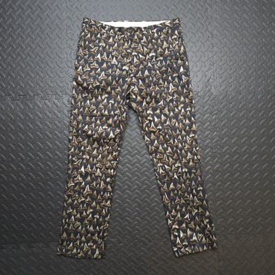 Paul Smith Mens Slim Fit Tailored Shark Teeth Print Trousers Size W32 L28 Hemmed