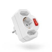 Hama Steckdosenadapter 3-Fach, 1X Schutzkontakt, 2X Euro, Schalter #1907323