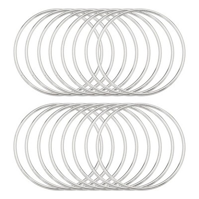 16 pieces dreamcatcher rings, metal wheels 7.9 cm for DIY, silver 7.4 cm
