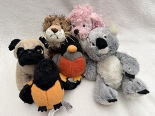 Ganz Webkinz Plush Lot Of 6 Stuffed Animals Without Code Poodle Pug Koala Leopar
