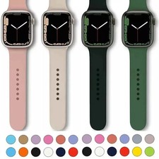 Silicone Strap Compatible With Apple Watch Series 9-3 SE 38-45mm Band UK