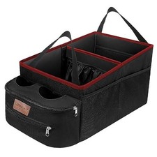 Car Seat Organizer - Passenger Seat Organizer, Collapsible Car Storage Red