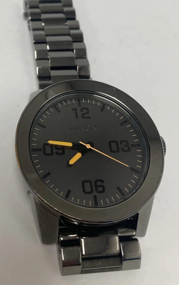 Nixon Watch Corporal Gunmetal Stainless Steel New Battery 11/17/25 - Image 4 of 4