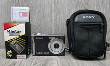 Sony Cyber-shot DSC-W90 8.1MP Dark Blue Zeiss Battery/Charger/Case Tested