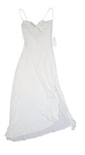 ASTR The Label Dress Womens Small White Satin Cowl Neck Slip Maxi Bridal Wedding