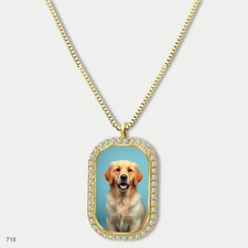 New Cute Golden Retriever Dog Fashion Pendant Necklace Chain Graphic Dog Tag Cha