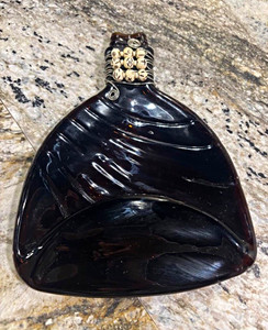 Black Glass Decorative Bottle, Solid Pattern, Glossy Finish, Decorative Style