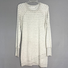 Athleta Women's Gray Striped Sweatshirt Mini Dress Size S Criss Cross Activewear
