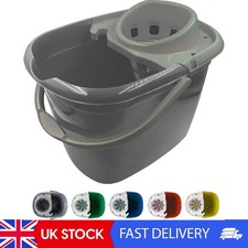 Colour Coded Mop Buckets &minus; 12L Mop Bucket With Wringer And Easy Carry Handle For