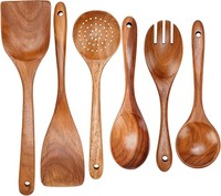 KochlöFfel Set 6-Teilig Teakholz Holzbesteck KüChenutensilien Holz