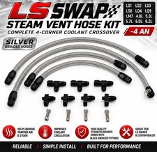 Ls Swap 4 Corner Steam Vent Kit Chevy Gm Ls1 Ls2 Ls3 4.8 5.3 6.0 Lq4 Lq9 Silver