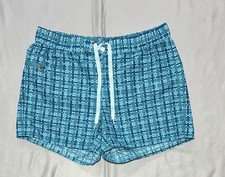Patagonia Board Shorts Girls XL 14 Blue Geometric Swim Trunks Zip Pocket
