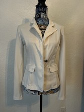 White Blazer Women  s Singular Button Up Long Sleeve