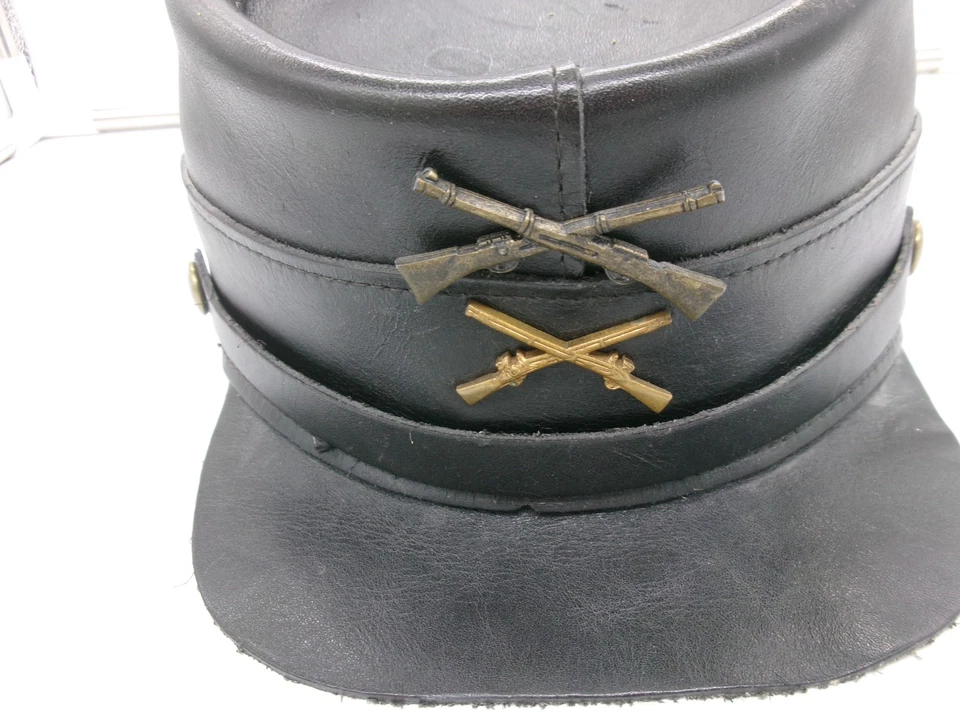 Gorra Kepi de cuero de la Guerra Civil - Henschel St. Louis EE. UU. - XLarge Foto 2 de 4