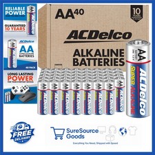 40 AA Batteries ACDelco Super Alkaline 10- Shelf Life Reclosable Pack