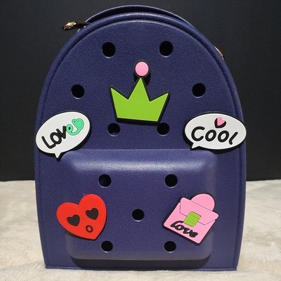 Bobo Silicone Jelly Backpack w/ Charms Backpack Daypack Clog Small Waterproof
