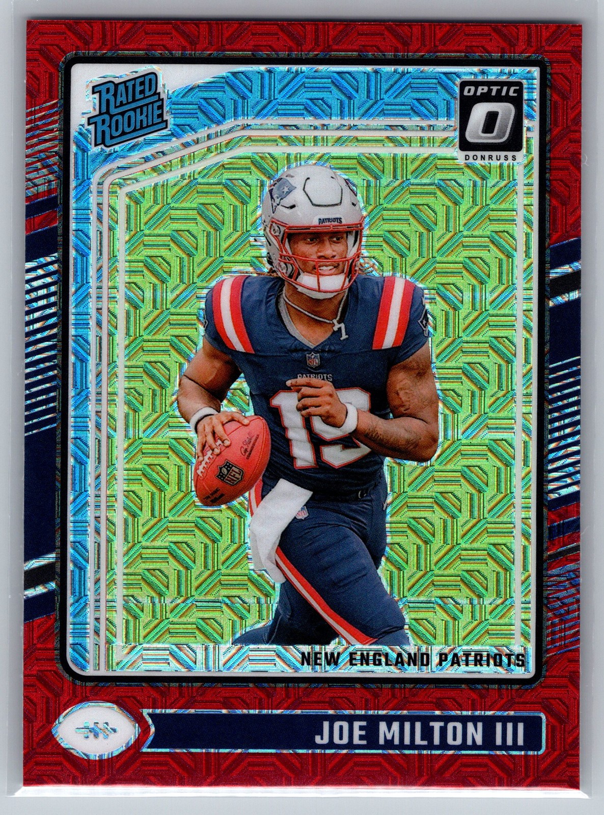 2024 Donruss Optic Joe Milton III Rookie Red Mojo #255 New England Patriots