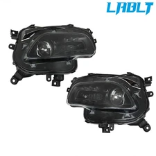 LABLT L+R Headlights Halogen Type For Jeep Cherokee 2014-2015-18 Headlamps Black