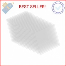 24 Pack 4 Mil Clear Mylar Stencil Sheets, 12" x 12" Blank Reusable Plastic Templ