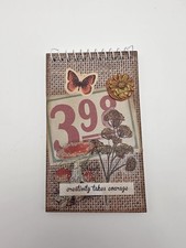 Handmade Vintage Style 3x5 Notebook - Junk Journal Aesthetic
