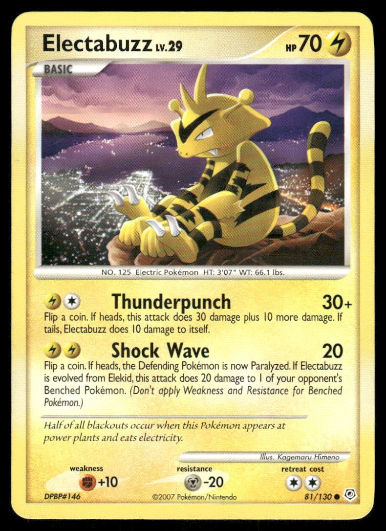 Pokemon Tcg Electabuzz #81 Pokemon Diamond & Pearl LP