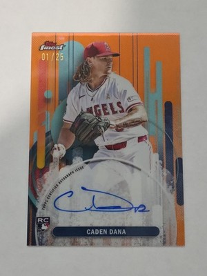 2025 TOPPS FINEST CADEN DANA #FA-CD AUTO ORANGE REFRACTOR SP /25 ANGELS