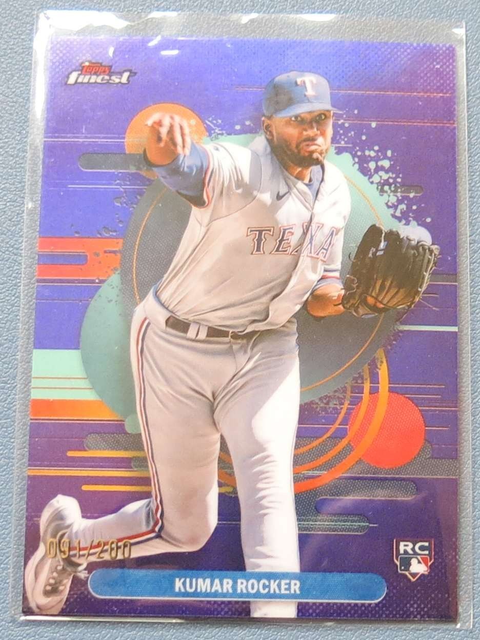 2025 Topps Finest #121 Kumar Rocker RC Uncommon Purple Refractor /200 Rangers
