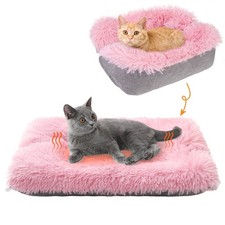 Self Warming Cat Bed, Heated Cat Bed Mat for Cats Small Dogs, 2 in 1 Soft Plu...